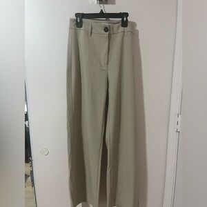 Bershka Tan Wide-Leg Tailored Pants
